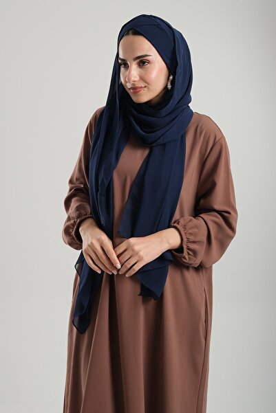 HÜRREM BONE Şal încrucişat cu o singură curea din şifon bleumarin - gata prac...