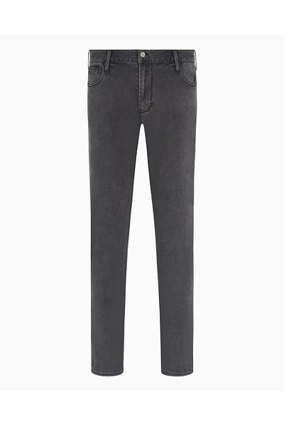 Emporio Armani Men's Low Waist Slim Fit Narrow Leg Denim Gray Jeans Em 000121   Af14867-M8002