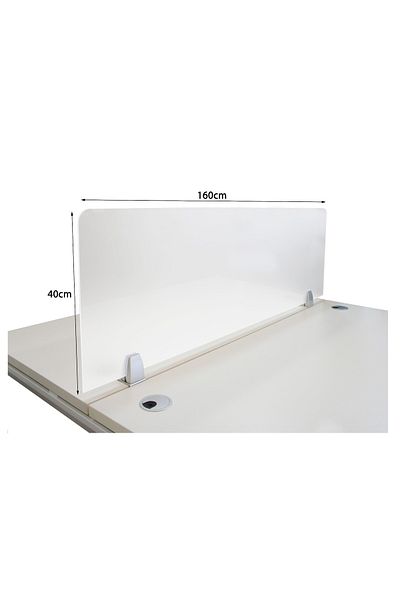Mahmayi Desk White Dividers Office Partition Desktop Privacy Panel for Student (160x40 Cm, White)