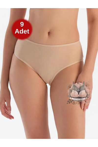Berrak High Waist Soft Women's Panties 9 Pack