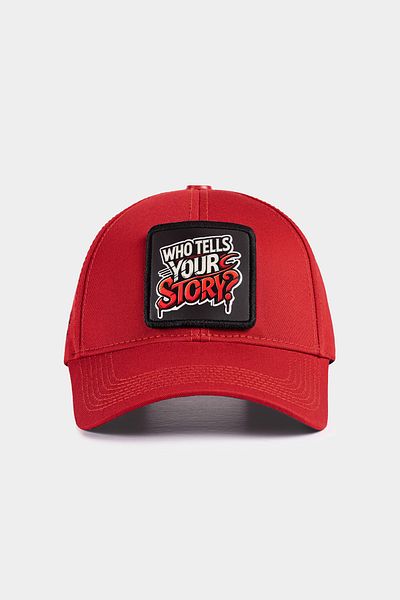 BlackBörk V1 Six Who Tells Your Story Logo Red Baseball Cap