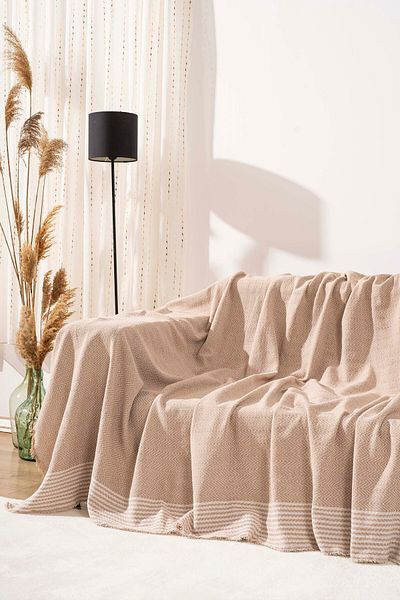 Rivaİstanbul Husa pentru scaun Liora Bumbac Cappuccino - Husa multifunctionala 180x230 cm