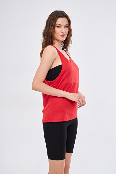 Moda Işık Sports Tank Plain Red Color Cappa Fabric