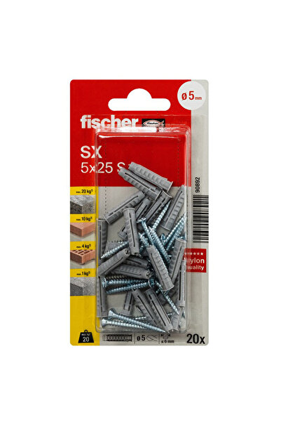 Fischer SX5X25 VİDALI DÜBEL (20'Lİ)