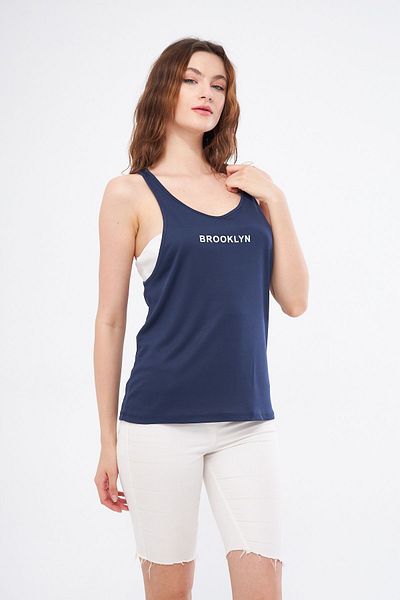 Moda Işık Sports Tank Brooklyn Printed Navy Blue Color Fabric