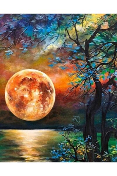 OZN AKSESUAR Boyama Kağıdı Sayılarla Boyama Seti Boya ve Fırça Dahil (Kasnaks...