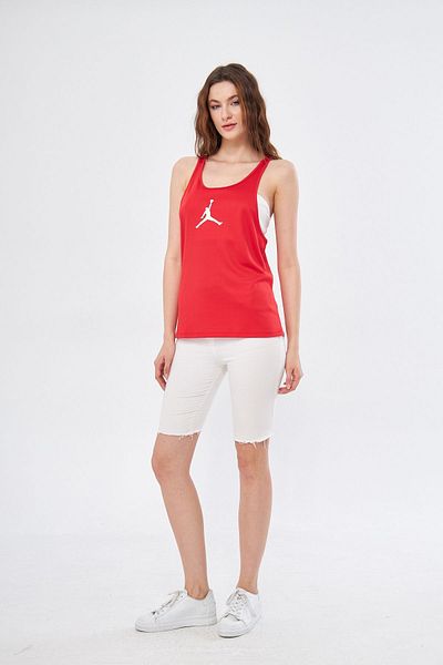 Moda Işık Sports Tank White Printed Red Color