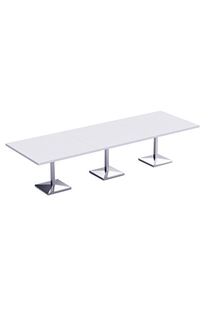 Mahmayi طاولة مخزن مربعة قابلة للتعديل تتسع لـ 12 مقعدًا من مطعم 500PE-360 - أبيض