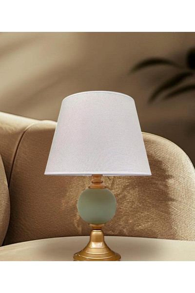 DEDE Alyoşa Lamp Shade Woven Metal Green Ceramic Cream Hat