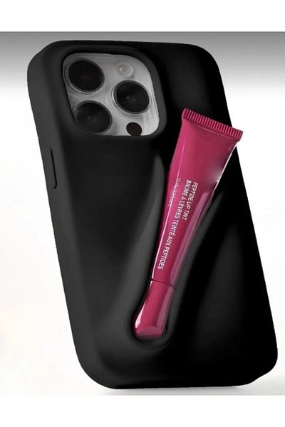 Store iPhone 13 and 14 Compatible Black / Gray Case with Lipstick
