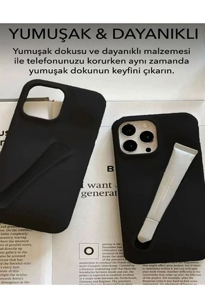 Store iPhone 13 and 14 Compatible Black / Gray Case with Lipstick