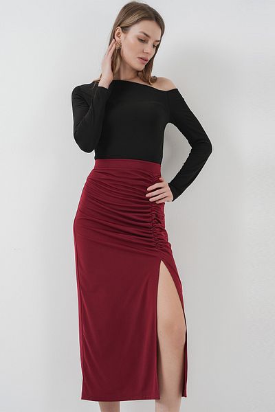 Bigdart 8033 Φούστα με σπαστό άμμο - Claret Red