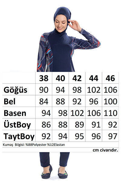 REMSA Lycra Full Covered Hijab Μαγιό 266 02 Navy Blue