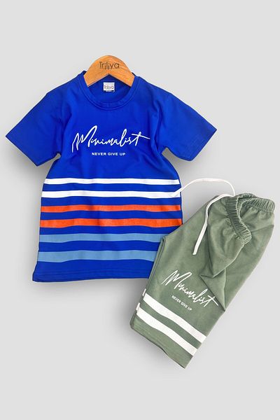 TRİLİYA Boy's Summer Suit - Economical Quality T-Shirt and Capri Set