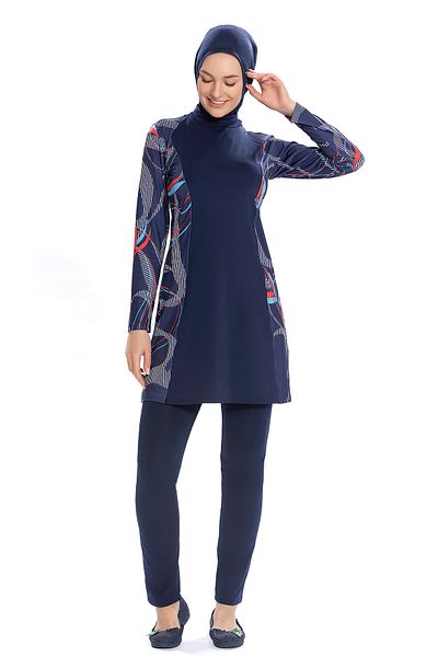 REMSA Lycra Full Covered Hijab Swimsuit 266 02 Navy Blue