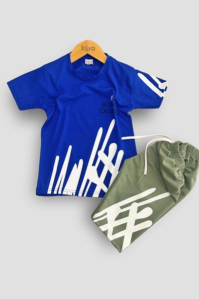 TRİLİYA Boy's Summer T-shirt and Capri Set - Economical Elegance