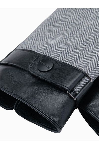 OMBRE Elegante Herrenhandschuhe aus Wollmischung - grau meliert V1 OM-ACGL-0111 Einheitsgröße