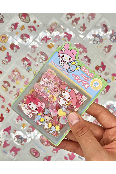 Kağıt Gemi Dükkan Sanrio Karakter My Melody 25 Yaprak 203 Adet Pet Sticker Se...
