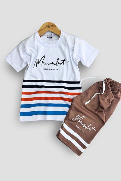 TRİLİYA Boy's Summer Suit - Economical Quality T-Shirt and Capri Set