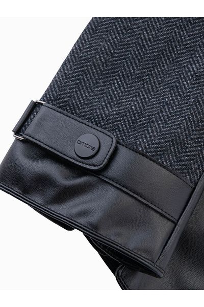 OMBRE Elegante Herrenhandschuhe aus Wollmischung - Graphitmeliert V2 OM-ACGL-0111 Einheitsgröße