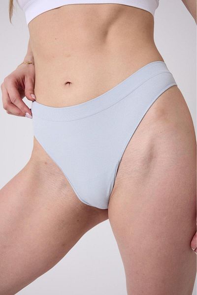 MİSTİRİK Navelli Model Non-Marking Soft Plain Knitted Thong Model Panties Light Blue Color