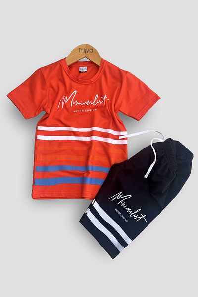 TRİLİYA Boy's Summer Suit - Economical Quality T-Shirt and Capri Set