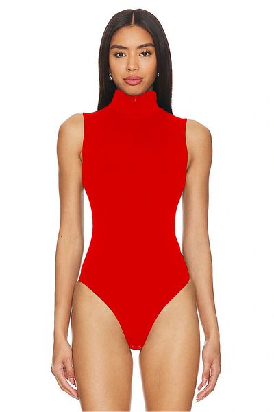 heyy collection Turtleneck Zippered Zero Sleeve Bodysuit