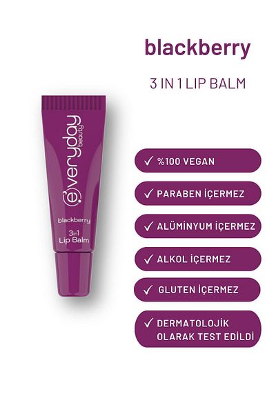 Everyday Beauty Blackberry 3 in 1 the Lip Balm - 24 Hours Moisturization