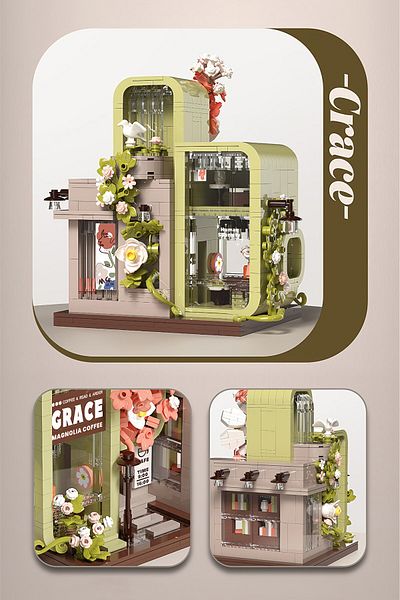 balody Magnolia Cage - Floral Street Series Mini Block Building Toy Set (Bl21192)