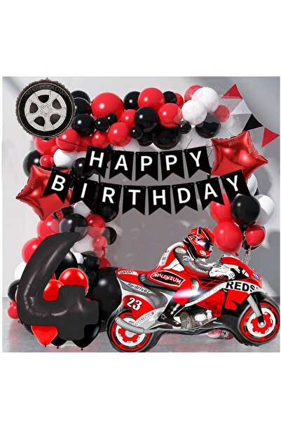 BİDOLUMUTLULUK Motorsiklet Yaş Rakamlı Doğum Günü Konsepti Parti Eğlence Kutl...