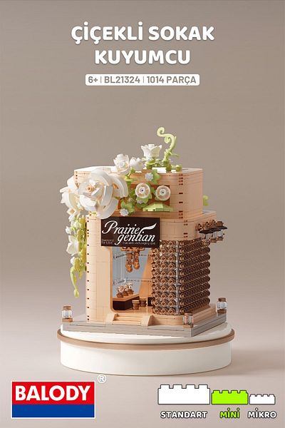 balody Flowery Street Series – Jeweler (Bl21324) – Mini Block Building Toys Set