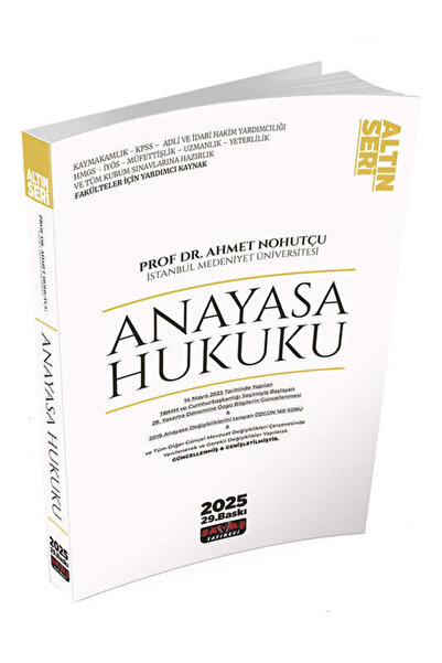 Savaş Yayınevi Savaş Yayınları 2025 Anayasa Hukuku Konu Anlatımı Altın Seri 29.Baskı
