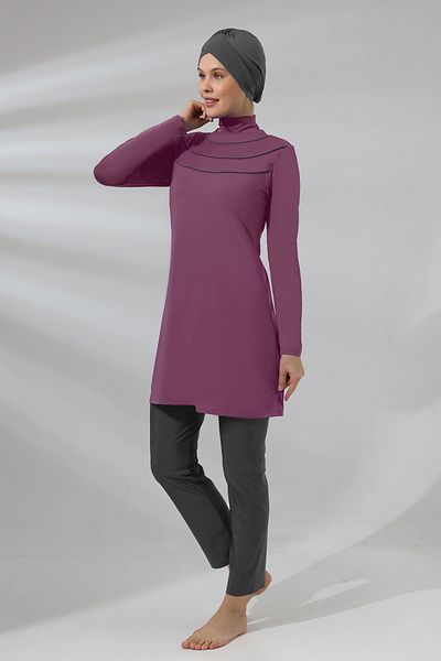 REMSA Fuchsia Plus Size Hijab Swimsuit with Lycra and Full Cover 1286
