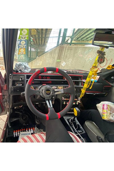 carlone Tempra-Tipo Göbek-35cm Siyah Deri Drifting Momo Spor Direksiyon