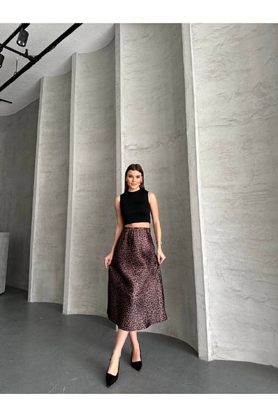 asur boutique Asur Boutique Γυναικεία σατέν ελαστική φούστα μέσης