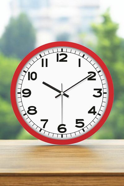 KaktüsKedi 31 cm Real Glass Flowing Seconds Wall Clock Red