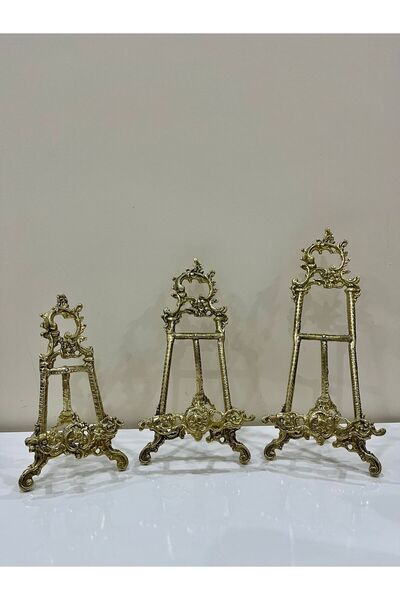 hediye PİRİNÇ DÖKÜM ÜÇLÜ ŞÖVALE SETİ 25X32X37 CM TABAK SUNUMLUKLARI EVDEKORASYONU LİMOGES TABAK SUNUMU