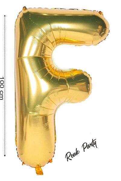 renk party Foil Balloon Letter F Helium Balloon 100 cm Gold Color - Letter F ...