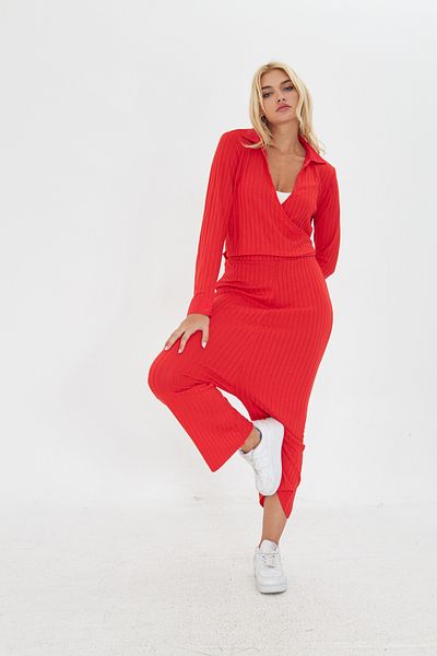 Kutaf Red Bohemian Shalwar Double Set