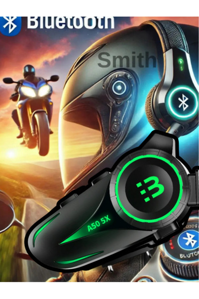 Smith A50-5x Bluetooth V5.3 Motosiklet Kask Kulaklık Rgb İntercom Telsiz Seti Uyumlu