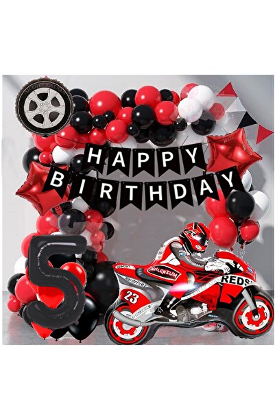 BİDOLUMUTLULUK Motorsiklet Yaş Rakamlı Doğum Günü Konsepti Parti Eğlence Kutl...