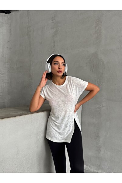 Miss Prova Μπλουζάκι με απαλή υφή με σκίσιμο στο πλάι - MISSTS2522