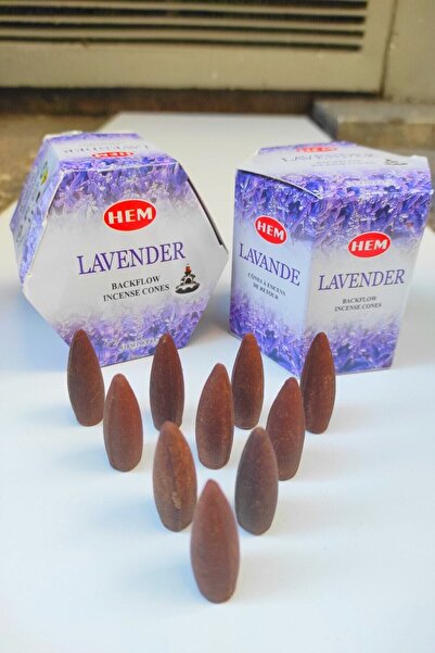 Hem Geri Akış Şelale Tütsü Konisi 10 Adet Lavanta Kokulu
