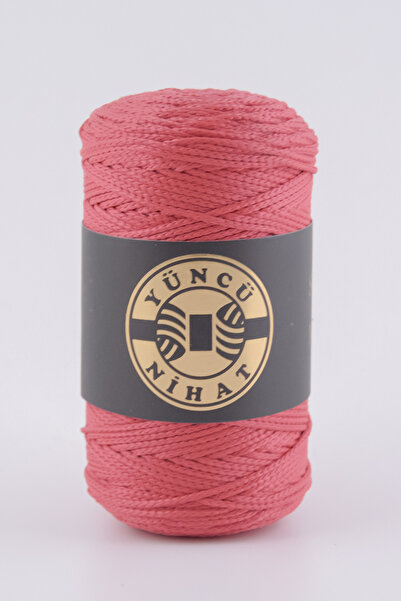 Yüncü Nihat 200 gr - 200 Mt - 2.5 Mm KIRMIZI (015) Polyester Makrome Ipi Çanta Ipi Supla Ipi Örgü Ipi