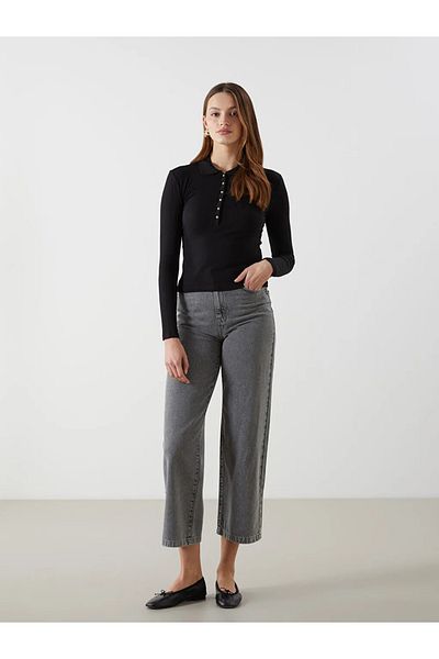 LC Waikiki Tricou pentru damă LCW Vision Polo Guler Texturat
