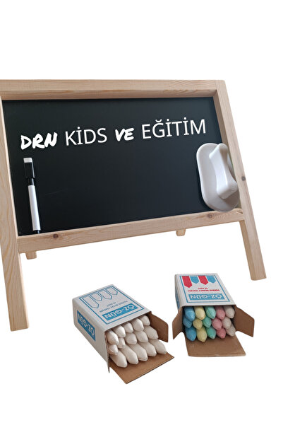 öz-gün tebeşir ÇİFT TARAFLI KÜÇÜK BOY YAZI TAHTASI 15 RENKLİ TEBEŞİR 15 BEYAZ TEBEŞİR  SİLGİ  TAHTA KALEMİ