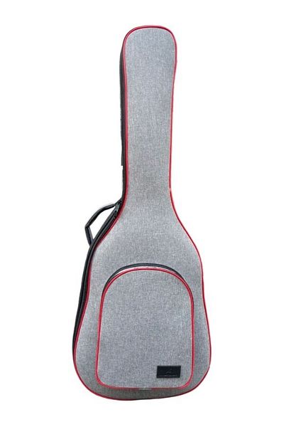 Erga Müzik Classic Guitarr Bag - Waterproof, Linen - Grey/Red Wick - Case & Thick Design