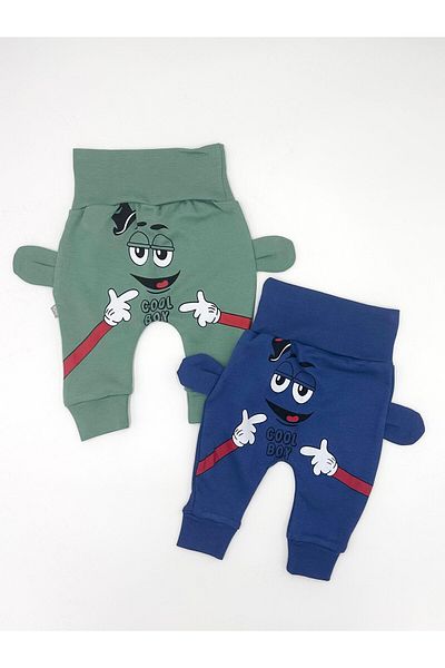 Egelite Cool Boy Printed 2-Piece Baby Set for Baby Boy - 0-3-6-9-12 Months Single Bottom-Pants-Leggings