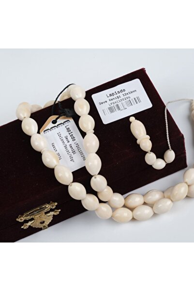 LapisDo مسبحة عظم الجمل قطع 12x16 ملم