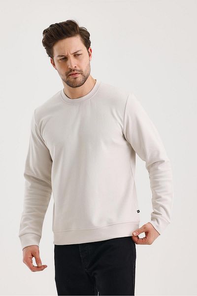 FİHA /9107-Unisex Zero Collar Sweat - Stone